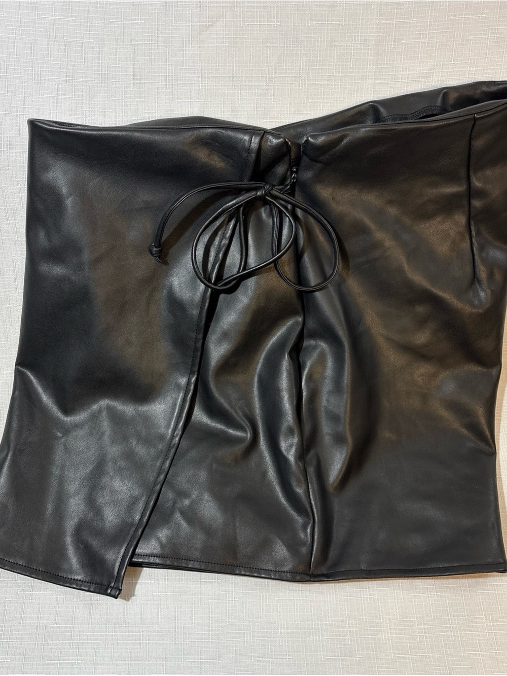Ci Sono Black Faux Leather Mini Skirt Womens Size Medium